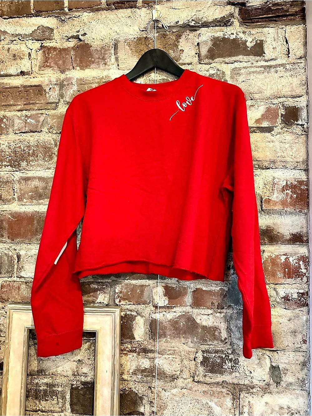 Heart Detail Long Sleeve Red Size Medium
